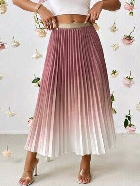 Ombre Pleated Skirt